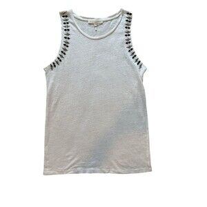 Maje Taxe Studded White Tank Top S (1)